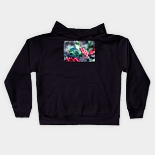 festive Christmas holly Kids Hoodie